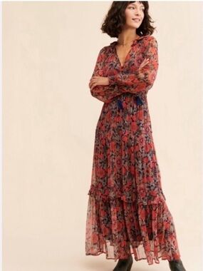 maeve desert star maxi dress NWT XS Anthropologie Desert Star Maxi Dress by Maeve, Blue Geometric 5* Rev.RARE